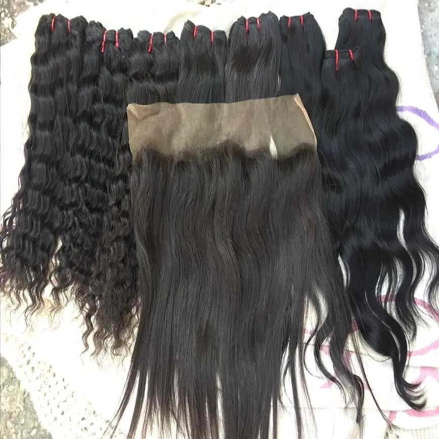 ฉลากส่วนตัว22นิ้วผมมนุษย์ H สี1B อินเดีย Virgin Virgin Hair