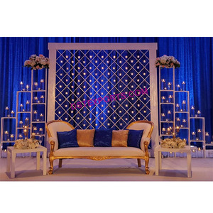 Marcos de velas traseras para escenario de boda, de diseñador, para pared trasera de media luna - Product Image 1