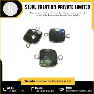 Conector de bisel de plata esterlina de último diseño, hallazgos y componentes de joyería de piedras preciosas - Product Image 3