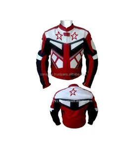 Benutzer definierte Herren Motorrad Motorrads chutz jacke Motorrad Racing Rider Rindsleder Lederjacke mit Custom Design Logo