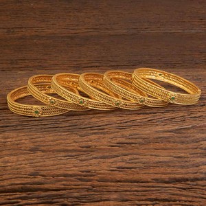 Brazaletes clásicos antiguos de moda Rubygreen chapados en oro 18324 - Product Image 1