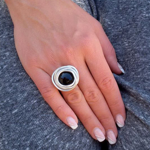 Anillo Hecho a Mano con Piedra de Ónix Natural Vintage para Mujer, Anillos de Joyería con Alambre - Product Image 2