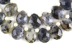 <b>Top</b> Quality Natural Dendritic Opal Gemstone Faceted Pear Shape Briolette Beads Handmade Jewelry Making Wholesale - Product Image 5