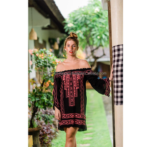 Mini robe de plage à épaules dénudées, vêtement d'été Sexy, réglable, broderie brillante colorée, tunique pour femmes, Service OEM, offre spéciale, - Product Image 1