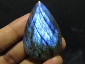 Labradorite Cabochon de feu bleu naturel 94.5 carat certifié tiers forme de poire à facettes fabrication de bijoux en vrac couleur optique - Product Image 4