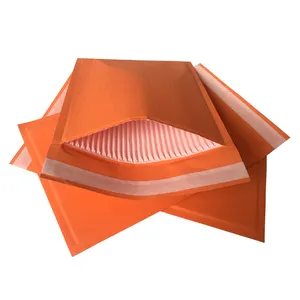 Custom Oranje Biologisch Afbreekbaar Gegolfd Gewatteerde 100% Recyclebaar Kraft Mailer Enveloppen