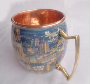 TASSE MULE EN MÉTAL DE CUIVRE 16 OZ IMPRIMÉE À LA PERSONNALISÉE À LA VODKA ET AU GINGEMBRE, TASSE EN CUIVRE ÉMAIL, - Product Image 2