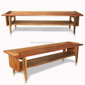 Modern Design Topaz Model Solid Teak Wood <b>Coffee</b> Table with Magazine <b>Stand</b> W130xH42cm for Home Living Room Furniture - Product Image 2