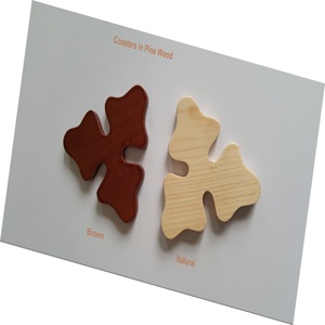 Posavasos de madera de pino hecho a mano - Product Image 1