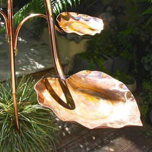 Bebedero para Pájaros de Cobre |   Bebedero para Pájaros de Cobre para Jardín |   Bebedero para pájaros en forma de hoja - Product Image 2