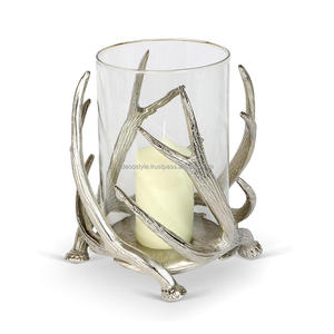 Portavelas de asta de cuerno de metal para decoración del hogar - Product Image 2