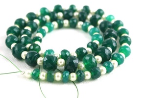 ลูกปัดพลอยโอนิกซ์สีเขียวธรรมชาติขนาด5-9มม. คุณภาพสูงทำด้วยมือเครื่องประดับสร้อยคอขายส่ง - Product Image 4