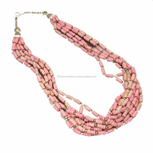 สร้อยคอทิเบตลูกปัดไม้สไตล์วินเทจแบบยาวของชนเผ่า,แฮนด์เมด - Product Image 2