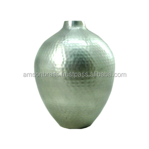Vase à fleurs décoratif rond martelé en métal aluminium Taille personnalisée Forme Couleur Vaisselle en métal - Product Image 5