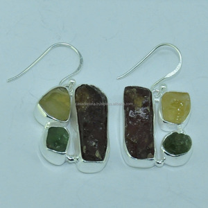 ต่างหูห้อย hassonite หิน925เงินสเตอร์ลิงทำด้วยมืออัญมณีธรรมชาติ unisex ขายส่ง Casa de Plata - Product Image 2