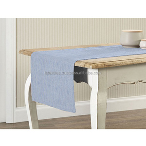 Caminos de mesa rectangulares de algodón probados 100% para mesas redondas - Product Image 4