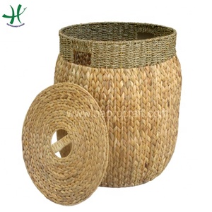Open weaving seagrass basket, hot selling natural water hyacinh storage basket - Product Image 2