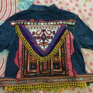 Chaqueta vintage de tela vaquera estilo bohemio Tribal para hombre y mujer, vestido étnico de la India, venta al por mayor, novedad