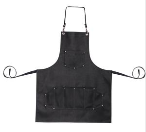 Professional Leather Hairdressing Barber <b>Apron</b> for Barber Hairstylist Salons <b>BLACK</b> - Product Image 1