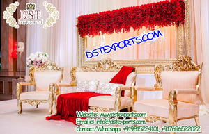 Canapé de mariage musulman en laiton, ensemble d'accessoires, aspect Royal, pour mariage musulman - Product Image 6