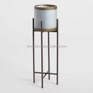 Jardinière ronde galvanisée pour l'usage de plancher - Product Image 4