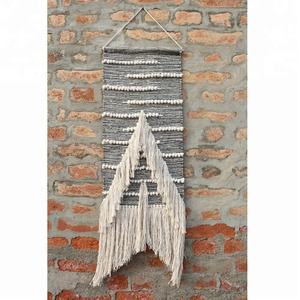 Arte para colgar en la pared de lana de algodón tejido bohemio hecho a mano, hermosos tapices rectangulares únicos, pared decorativa lavable ecológica - Product Image 2