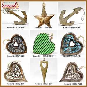 Natural Wooden Wood Heart Decoration Blank Christmas Decorations <b>Ornament</b> - Product Image 6