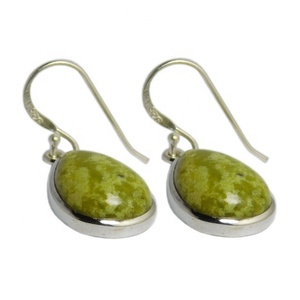 Diseño único Último diseño Plata de Ley 925 Lizardita Piedra preciosa Pendiente Hermoso proveedor de joyería de lujo - Product Image 1