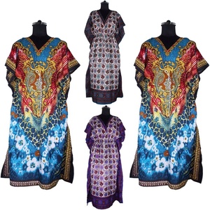 Caftán largo de algodón estampado 2025 recién llegado, caftán de algodón estampado a mano, caftán indio hecho a mano, caftán Abaya, caftán - Product Image 1