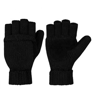 Gants en laine noire chauds pour l'hiver, pour un usage quotidien, taille personnalisée - Product Image 1