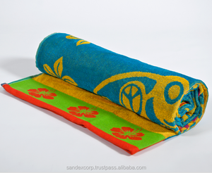 Serviette de plage 100% coton de haute qualité avec nouveau fabricant de conception jacquard Serviettes de plage de golf double taille d'Inde - Product Image 1