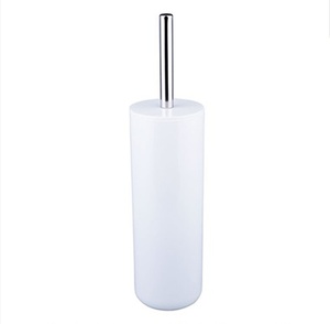 Nouveau porte-brosse de toilette de couleur blanche en forme de rond chromé - Product Image 1