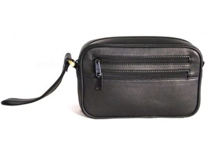 Cartera de mano de cuero genuino con correa, organizador multibolsillos con cremallera, accesorio de viaje, bolsa de marca privada - Product Image 2