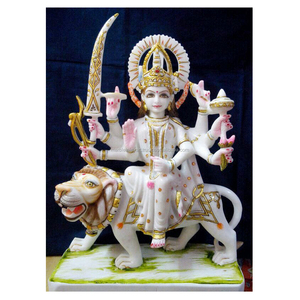 Pure White Makrana Marble For Maa Durga Handmade Polished For Home <b>Decorate</b> And Worship And Praying - Product Image 1