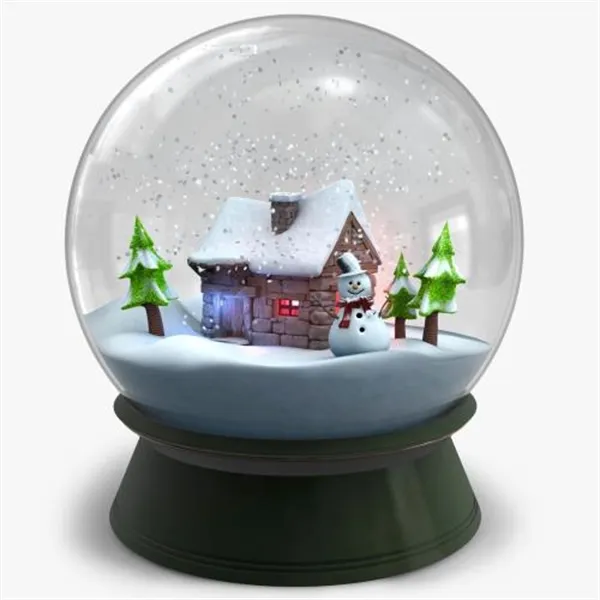 Resin Stone Base Snow Globe With Thick Glass Great Decoration for Child's Bedroom