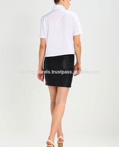 กระโปรงหนังแท้ราคาถูกมีสไตล์,กระโปรงทรงดินสอสีดำล้วนดูหนัง AA 2133, - Product Image 5