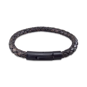 Handmade Magic Mens leather <b>bracelet</b> - Mens antique black & brown leather <b>bracelet</b> - Product Image 1