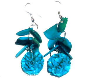 Pendientes colgantes coloridos de Romero hechos a mano de moda peruana inusual joyería hecha a mano - Product Image 1
