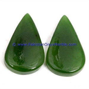 Cabujón Ovalado Verde Pulido de Jade Nefrita Natural, Piedra Preciosa Mineral de Cuarzo, Cabujones de Jade Nefrita Sueltos - Product Image 1