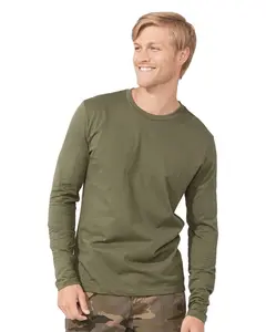 Следующий уровень одежды Мужская Премиум приталенная рубашка с длинным рукавом-изготовлена из 100% чесаного хлопка джерси и поставляется с вашим логотипом.