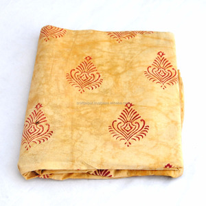 Indian Hand Block Printed Cotton Fabric Natural Dyed Twill Weave <b>Voile</b> Skin Friendly Attractive Floral Design Home Decor Crafts - Product Image 6