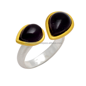 Anillo DE PLATA 925 con piedras preciosas de ónix negro Natural, anillo Chapado en plata, forma de corte de pera, anillo de moda, fabricación al por mayor, joyería, CASA DE PLATA - Product Image 4