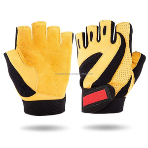Guantes de Piel Premium Antideslizantes Unisex para Levantamiento de Pesas, Gimnasio y Entrenamiento, Marca ISONZ Leather Zone, Tallas y Logotipo Personalizables - Product Image 1