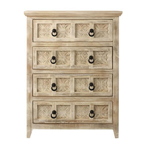 Rustic Antique Solid <b>Wood</b> Dining Room Furniture Four Drawers <b>Chest</b> of Drawers - Product Image 1