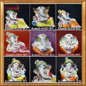 Statue de Ganesh en céramique rouge Goldline, Dieu hindou emblématique, Ganesh Murti, idéal pour la décoration intérieure, les temples et les cadeaux spirituels - Product Image 6