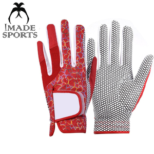 Gants de golf pour femmes de qualité supérieure imprimés avec logo personnalisé cuir Cabretta et tissu de haute qualité pour le sport utilisation main gauche - Product Image 5