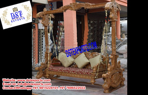Balançoire de scène de mariage musulmane en bois, ensemble Jhula, balançoire sankhaba, type Jhula, mariage musulman - Product Image 4