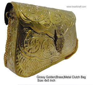 Bolso de mano tallado a mano para mujer, Pochette Vintage de metal y latón, hecho a mano, para fiesta - Product Image 5