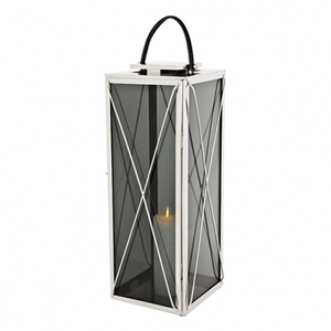 โคมไฟแก้วเหล็กตั้งโต๊ะสำหรับตกแต่งโต๊ะทานอาหารค่ำโคมไฟเทียนทำมือ - Product Image 3