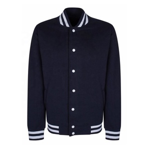 Veste universitaire d'hiver personnalisée unisexe de grande taille laine tricotée polyester fourrure de mouton cuir coton polaire bouton décoration - Product Image 1